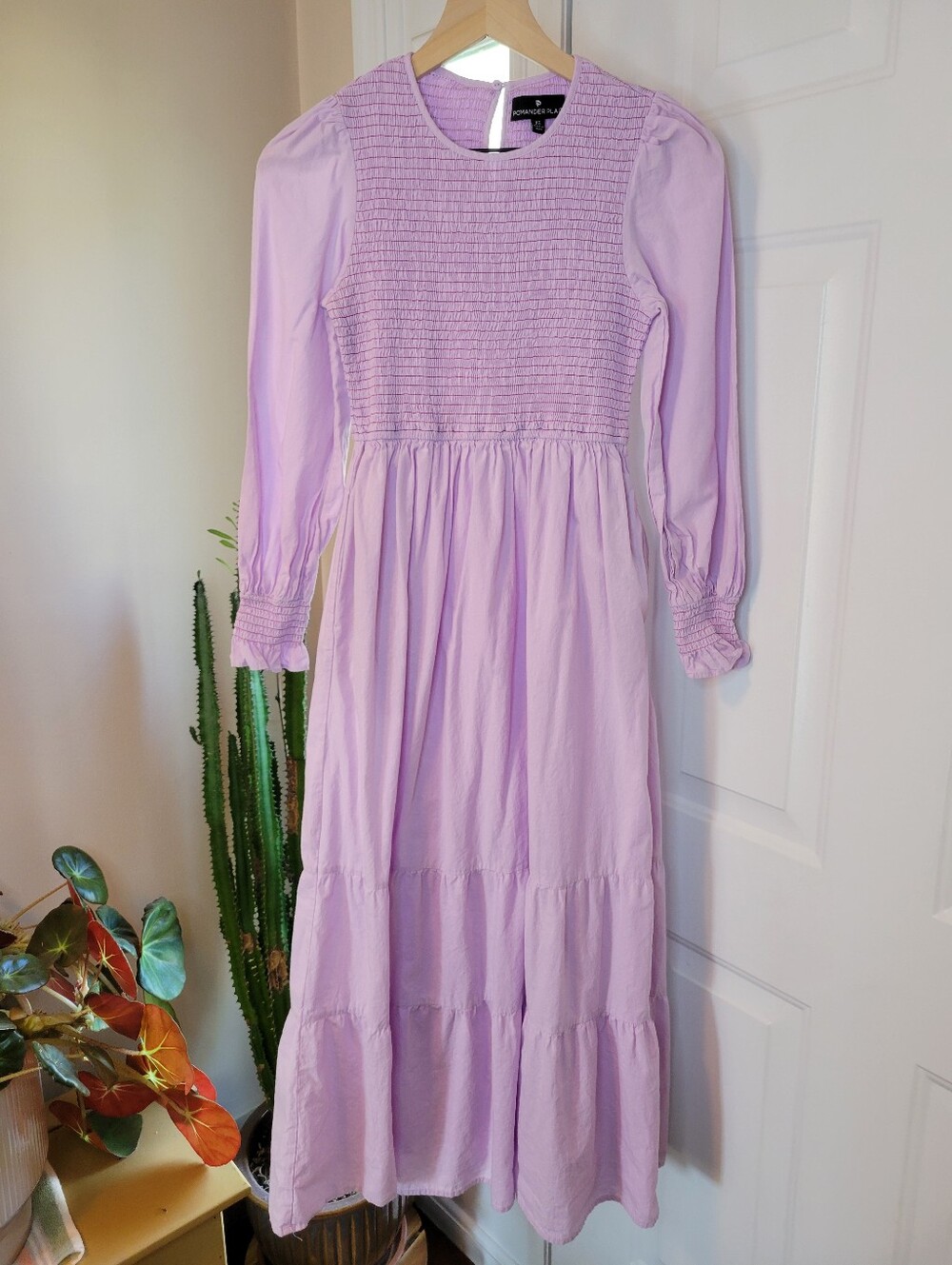 Pomander Place Rouched Stretchy Lavender Juliette Maxi Dress, Size Womens XS